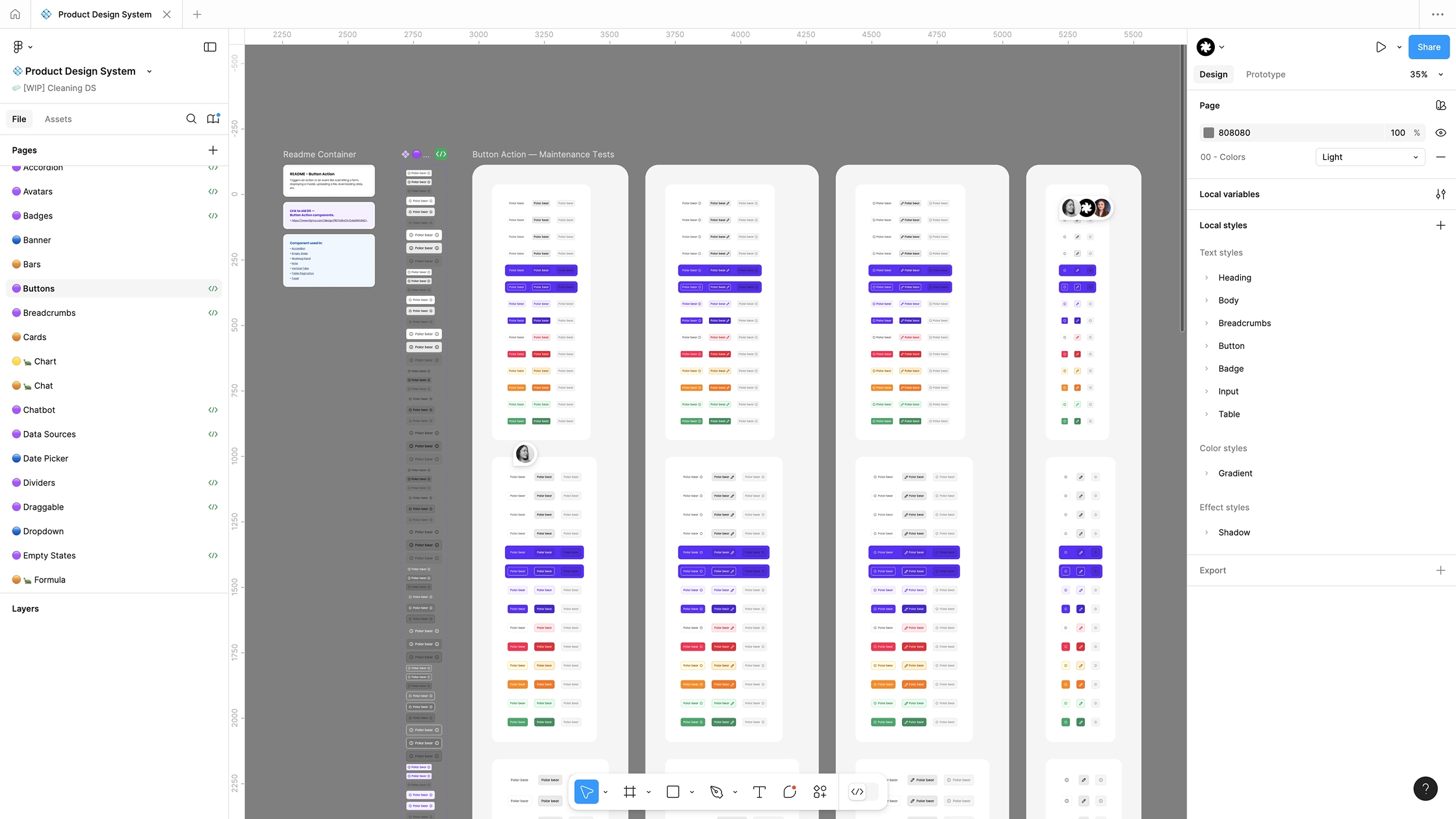 Polar Analytics design system button component